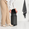 Κάδος με πεντάλ Brabantia NewIcon 1008842, 12 L, Ομαλό κλείσιμο, Αντιολισθητική βάση, Σκούρο γκρι