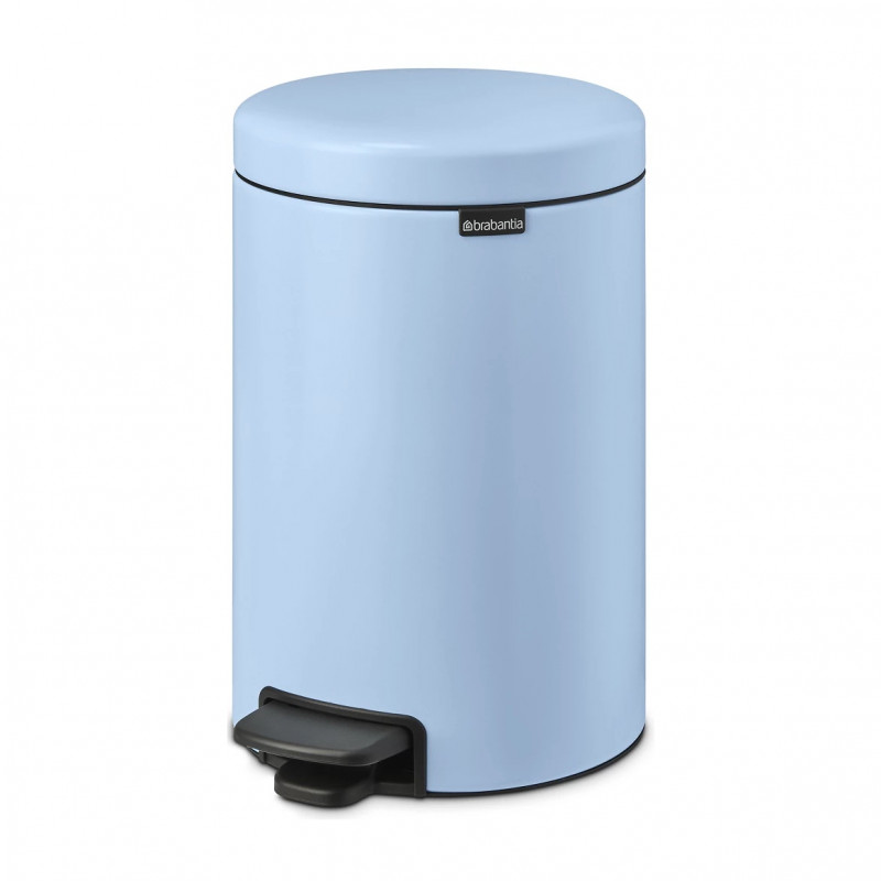 Κάδος με πεντάλ Brabantia NewIcon 1005532, 12 l, Ομαλό κλείσιμο, Αντιολισθητική βάση, Γαλάζιο