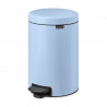 Κάδος με πεντάλ Brabantia NewIcon 1005532, 12 l, Ομαλό κλείσιμο, Αντιολισθητική βάση, Γαλάζιο