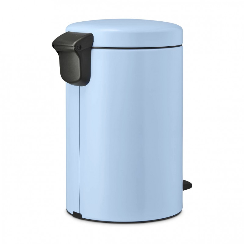Κάδος με πεντάλ Brabantia NewIcon 1005532, 12 l, Ομαλό κλείσιμο, Αντιολισθητική βάση, Γαλάζιο