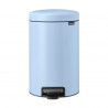 Κάδος με πεντάλ Brabantia NewIcon 1005532, 12 l, Ομαλό κλείσιμο, Αντιολισθητική βάση, Γαλάζιο