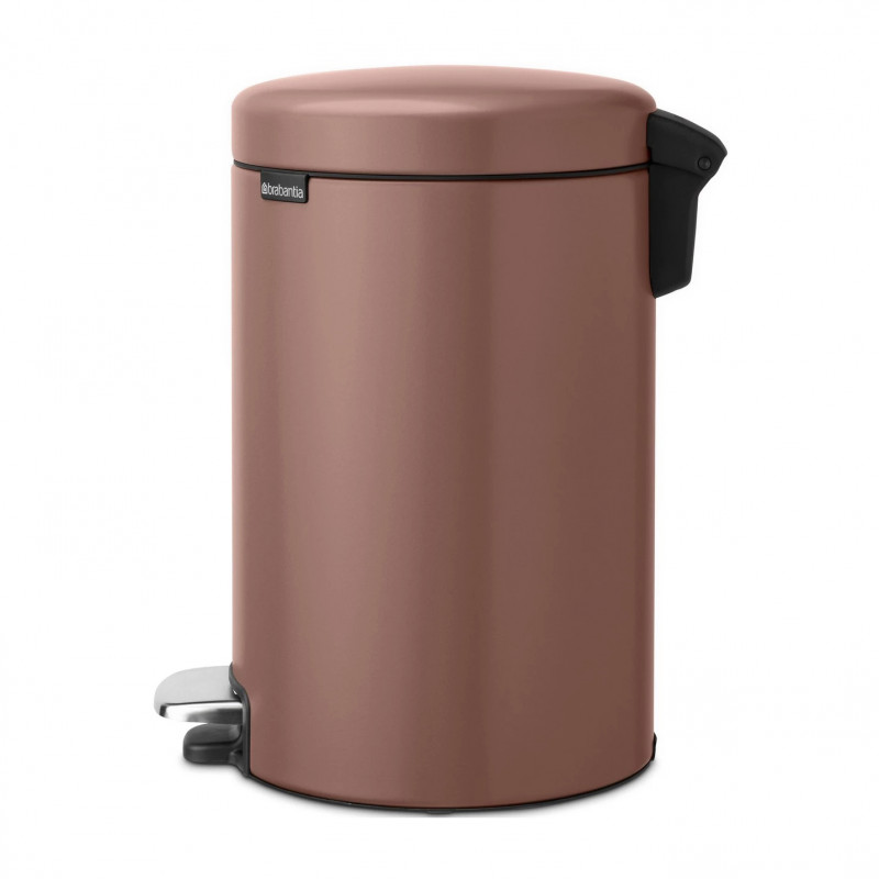Κάδος με πεντάλ Brabantia NewIcon 1008845, 12 L, Ομαλό κλείσιμο, Αντιολισθητική βάση, Σατινέ φινίρισμα, Καφέ