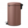 Κάδος με πεντάλ Brabantia NewIcon 1008845, 12 L, Ομαλό κλείσιμο, Αντιολισθητική βάση, Σατινέ φινίρισμα, Καφέ