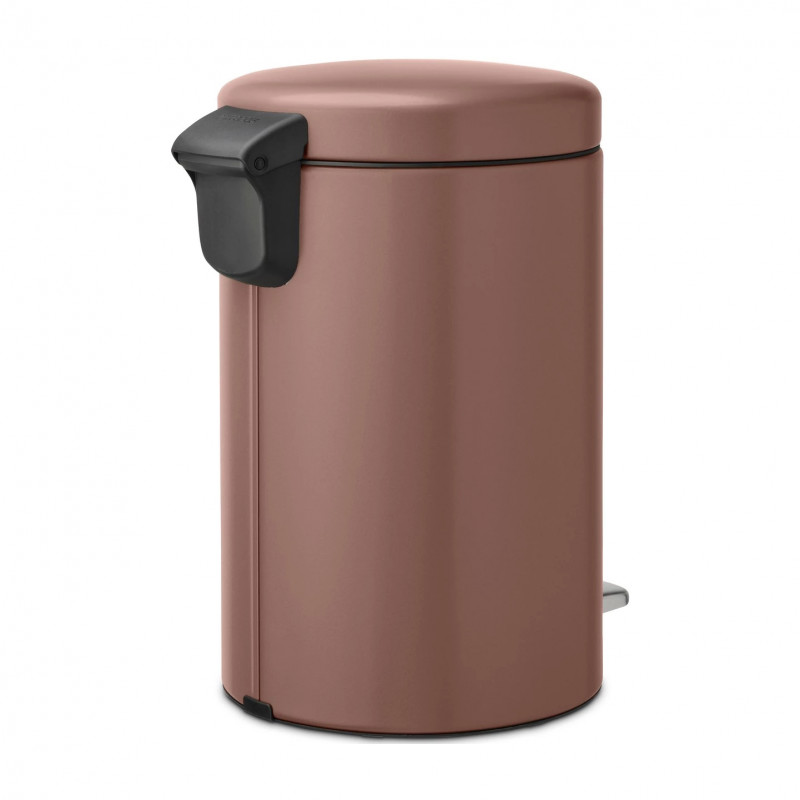 Κάδος με πεντάλ Brabantia NewIcon 1008845, 12 L, Ομαλό κλείσιμο, Αντιολισθητική βάση, Σατινέ φινίρισμα, Καφέ