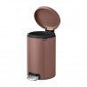 Κάδος με πεντάλ Brabantia NewIcon 1008845, 12 L, Ομαλό κλείσιμο, Αντιολισθητική βάση, Σατινέ φινίρισμα, Καφέ
