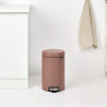 Κάδος με πεντάλ Brabantia NewIcon 1008845, 12 L, Ομαλό κλείσιμο, Αντιολισθητική βάση, Σατινέ φινίρισμα, Καφέ
