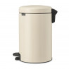 Κάδος με πεντάλ Brabantia NewIcon 1005531, 12 L, Ομαλό κλείσιμο, Αντιολισθητική βάση, Μπεζ