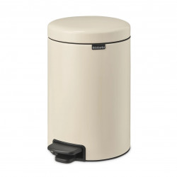 Κάδος με πεντάλ Brabantia NewIcon 1005531, 12 L, Ομαλό κλείσιμο, Αντιολισθητική βάση, Μπεζ