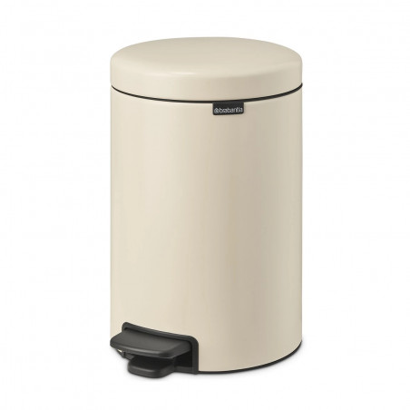 Κάδος με πεντάλ Brabantia NewIcon 1005531, 12 L, Ομαλό κλείσιμο, Αντιολισθητική βάση, Μπεζ
