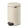 Κάδος με πεντάλ Brabantia NewIcon 1005531, 12 L, Ομαλό κλείσιμο, Αντιολισθητική βάση, Μπεζ