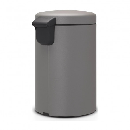 Κάδος με πεντάλ Brabantia NewIcon 1001090, 12 l, Ομαλό κλείσιμο, Αντιολισθητική βάση, Ορυκτή επίστρωση, Γκρι