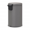 Κάδος με πεντάλ Brabantia NewIcon 1001090, 12 l, Ομαλό κλείσιμο, Αντιολισθητική βάση, Ορυκτή επίστρωση, Γκρι