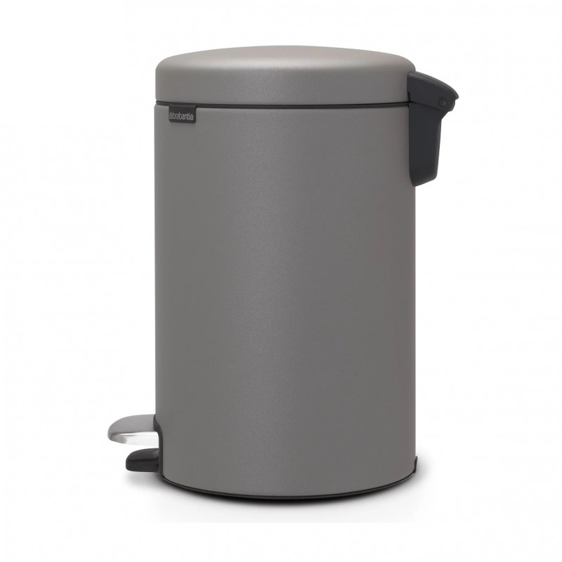 Κάδος με πεντάλ Brabantia NewIcon 1001090, 12 l, Ομαλό κλείσιμο, Αντιολισθητική βάση, Ορυκτή επίστρωση, Γκρι