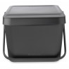 Κάδος διαχωρισμού απορριμμάτων Brabantia Sort&Go 1006310, 20 l, Στοιβαζόμενος, Σκούρο γκρι