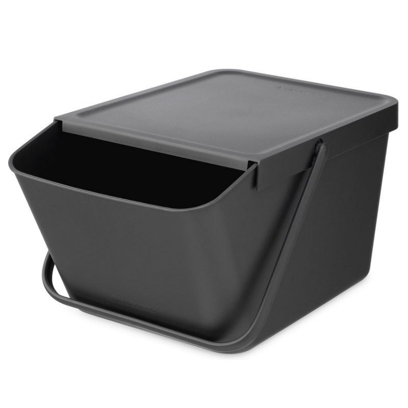 Κάδος διαχωρισμού απορριμμάτων Brabantia Sort&Go 1006310, 20 l, Στοιβαζόμενος, Σκούρο γκρι