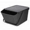 Κάδος διαχωρισμού απορριμμάτων Brabantia Sort&Go 1006310, 20 l, Στοιβαζόμενος, Σκούρο γκρι