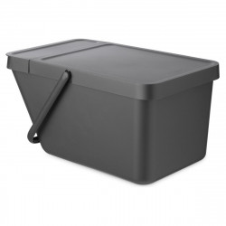 Κάδος διαχωρισμού απορριμμάτων Brabantia Sort&Go 1006310, 20 l, Στοιβαζόμενος, Σκούρο γκρι