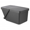 Κάδος διαχωρισμού απορριμμάτων Brabantia Sort&Go 1006310, 20 l, Στοιβαζόμενος, Σκούρο γκρι