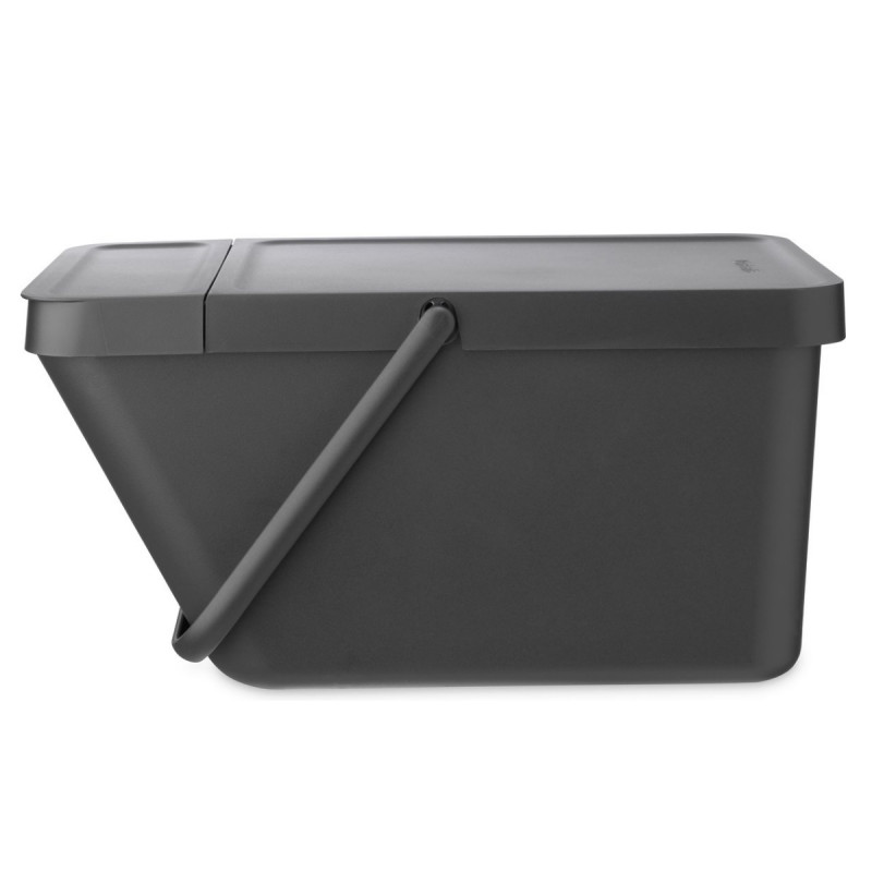 Κάδος διαχωρισμού απορριμμάτων Brabantia Sort&Go 1006310, 20 l, Στοιβαζόμενος, Σκούρο γκρι
