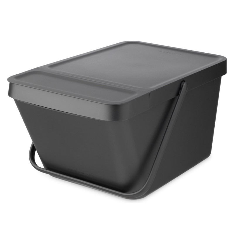 Κάδος διαχωρισμού απορριμμάτων Brabantia Sort&Go 1006310, 20 l, Στοιβαζόμενος, Σκούρο γκρι