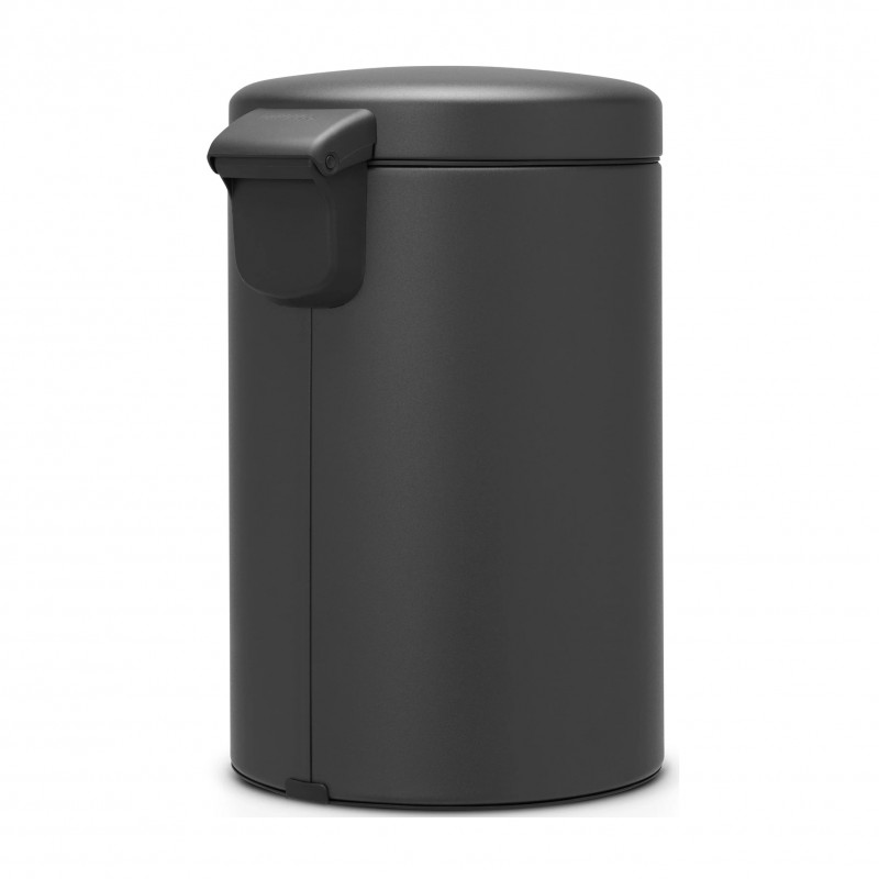 Κάδος με πεντάλ Brabantia NewIcon 649741, 12 l, Ομαλό κλείσιμο, Αντιολισθητική βάση, Ορυκτή επίστρωση, Σκούρο γκρι