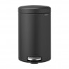 Κάδος με πεντάλ Brabantia NewIcon 649741, 12 l, Ομαλό κλείσιμο, Αντιολισθητική βάση, Ορυκτή επίστρωση, Σκούρο γκρι
