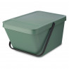 Κάδος διαχωρισμού απορριμμάτων Brabantia Sort&Go 1006309, 20 l, Στοιβαζόμενος, Σκούρο πράσινο