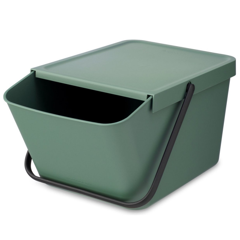 Κάδος διαχωρισμού απορριμμάτων Brabantia Sort&Go 1006309, 20 l, Στοιβαζόμενος, Σκούρο πράσινο