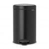 Κάδος με πεντάλ Brabantia NewIcon 649029, 12 L, Ομαλό κλείσιμο, Αντιολισθητική βάση, Μαύρο
