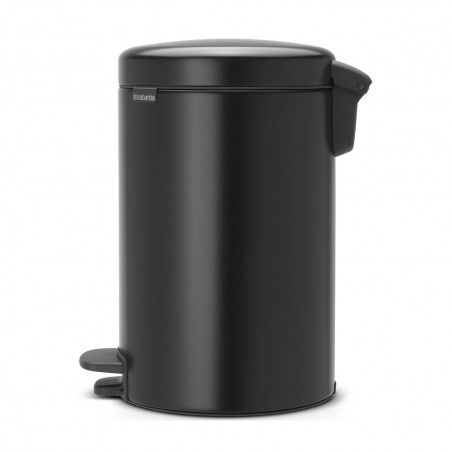 Κάδος με πεντάλ Brabantia NewIcon 649029, 12 L, Ομαλό κλείσιμο, Αντιολισθητική βάση, Μαύρο