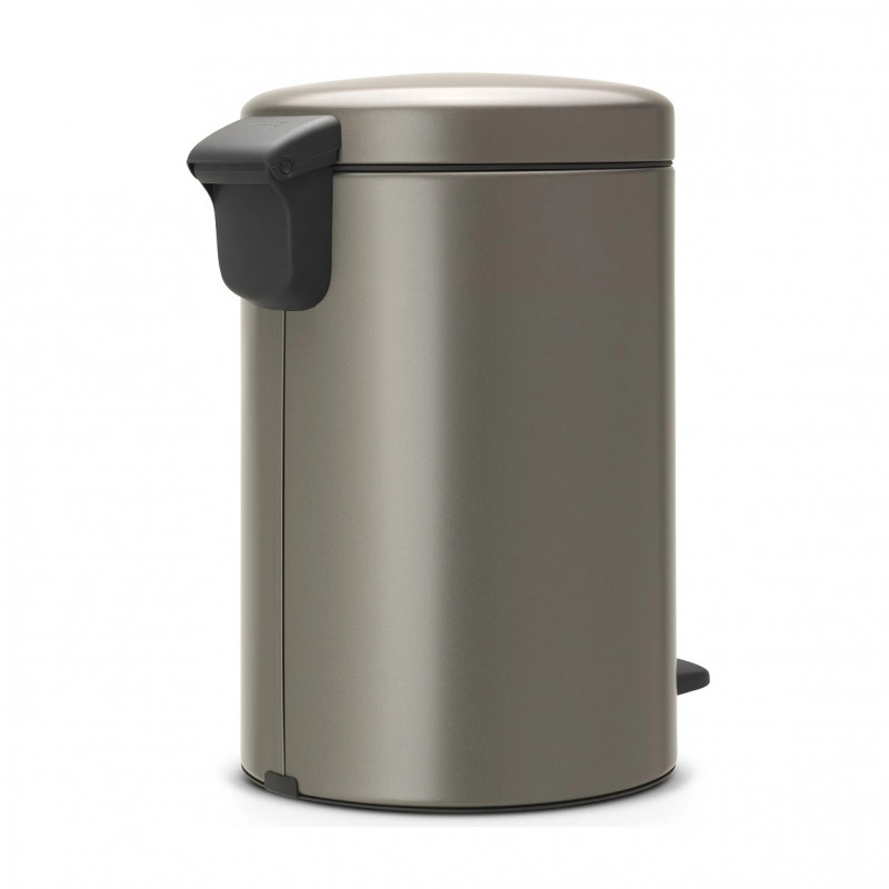 Κάδος με πεντάλ Brabantia NewIcon 649027, 12 L, Ομαλό κλείσιμο, Αντιολισθητική βάση, Γκρι