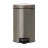 Κάδος με πεντάλ Brabantia NewIcon 649027, 12 L, Ομαλό κλείσιμο, Αντιολισθητική βάση, Γκρι