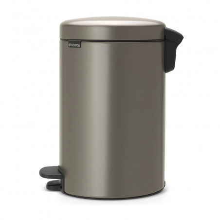 Κάδος με πεντάλ Brabantia NewIcon 649027, 12 L, Ομαλό κλείσιμο, Αντιολισθητική βάση, Γκρι