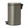 Κάδος με πεντάλ Brabantia NewIcon 649027, 12 L, Ομαλό κλείσιμο, Αντιολισθητική βάση, Γκρι