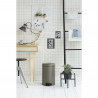 Κάδος με πεντάλ Brabantia NewIcon 649027, 12 L, Ομαλό κλείσιμο, Αντιολισθητική βάση, Γκρι