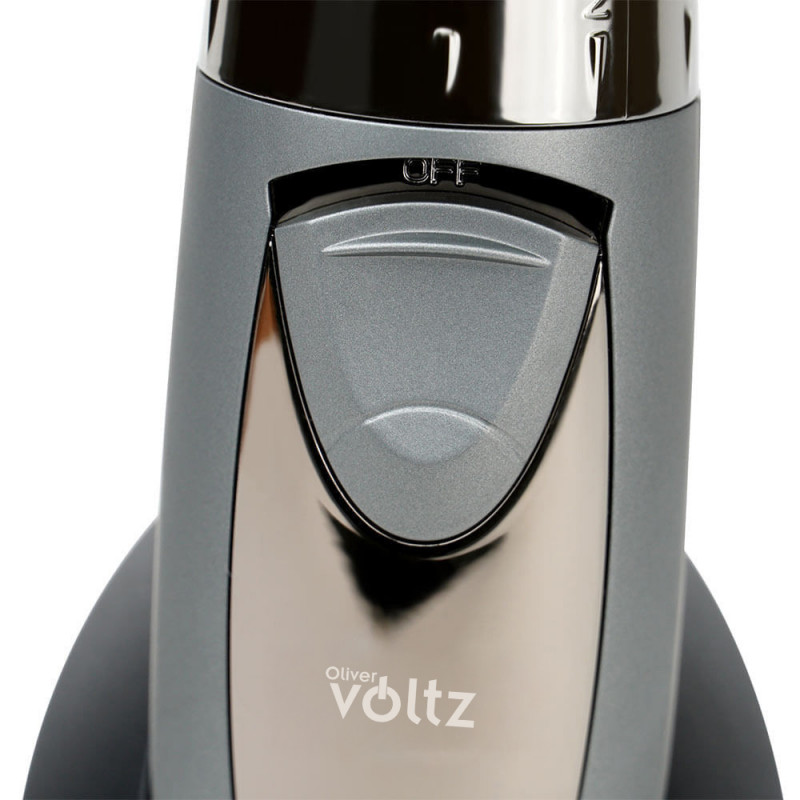 Κουρευτική μηχανή Oliver Voltz OV51810C, 3W, Wireless, Λεπίδες τιτανίου, Γκρι