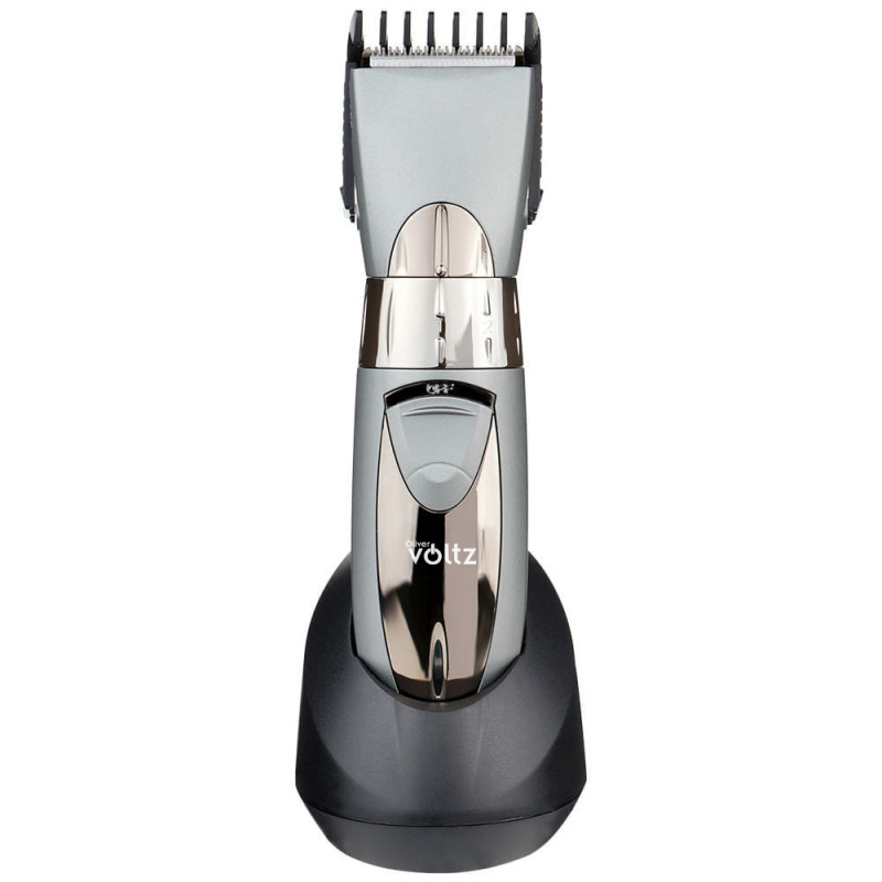 Κουρευτική μηχανή Oliver Voltz OV51810C, 3W, Wireless, Λεπίδες τιτανίου, Γκρι