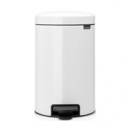 Κάδος με πεντάλ Brabantia NewIcon 649019, 12 L, Ομαλό κλείσιμο, Αντιολισθητική βάση, Λευκό