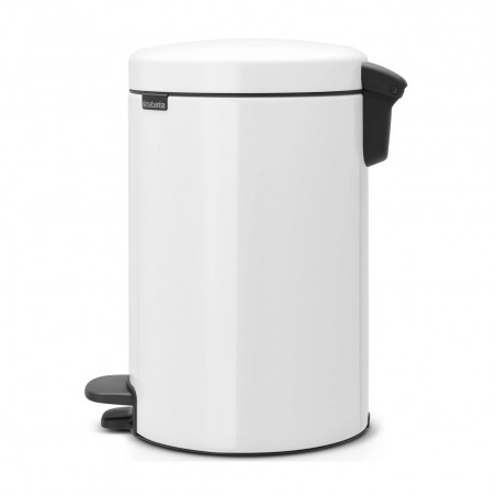 Κάδος με πεντάλ Brabantia NewIcon 649019, 12 L, Ομαλό κλείσιμο, Αντιολισθητική βάση, Λευκό