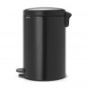 Κάδος με πεντάλ Brabantia NewIcon 649044, 20 l, Ομαλό κλείσιμο, Αντιολισθητική βάση, Μαύρο