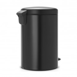 Κάδος με πεντάλ Brabantia NewIcon 649044, 20 l, Ομαλό κλείσιμο, Αντιολισθητική βάση, Μαύρο
