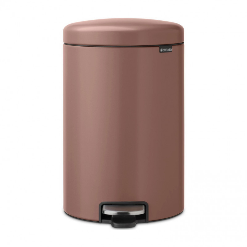 Κάδος με πεντάλ Brabantia NewIcon 1008849, 20 l, Ομαλό κλείσιμο, Αντιολισθητική βάση, Σατινέ φινίρισμα, Καφέ