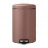 Κάδος με πεντάλ Brabantia NewIcon 1008849, 20 l, Ομαλό κλείσιμο, Αντιολισθητική βάση, Σατινέ φινίρισμα, Καφέ