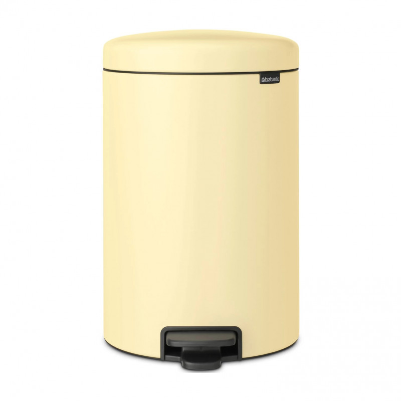 Κάδος απορριμμάτων με πεντάλ Brabantia NewIcon 649044, 20 l, Ομαλό κλείσιμο, Αντιολισθητική βάση, Κίτρινο