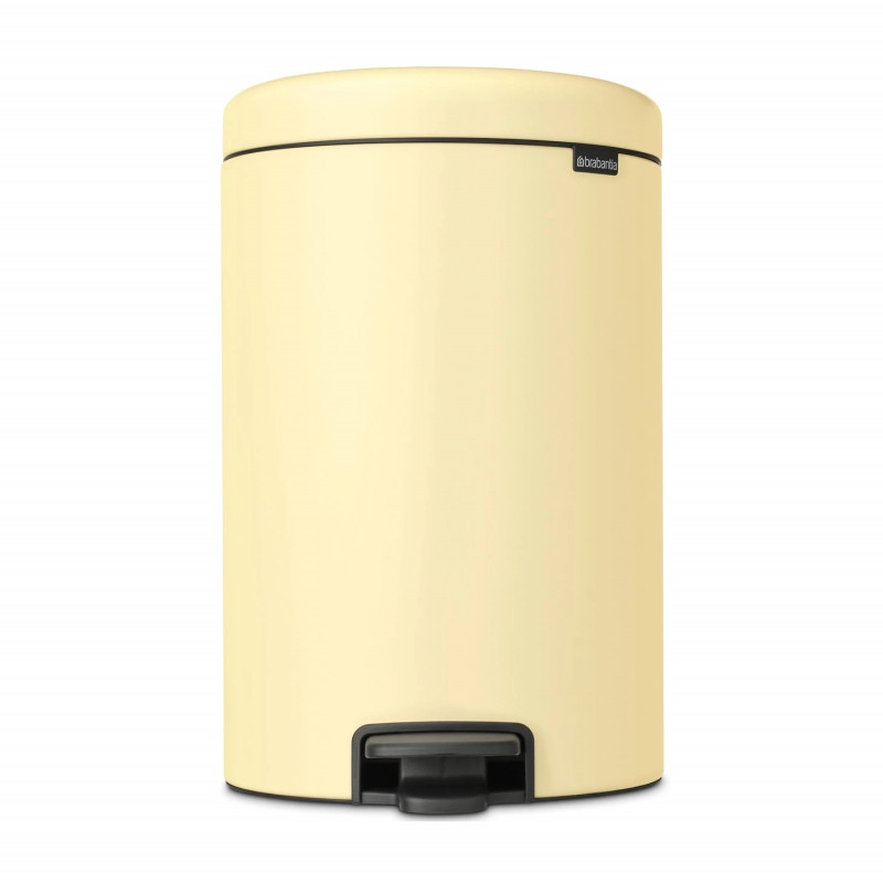 Κάδος απορριμμάτων με πεντάλ Brabantia NewIcon 649044, 20 l, Ομαλό κλείσιμο, Αντιολισθητική βάση, Κίτρινο