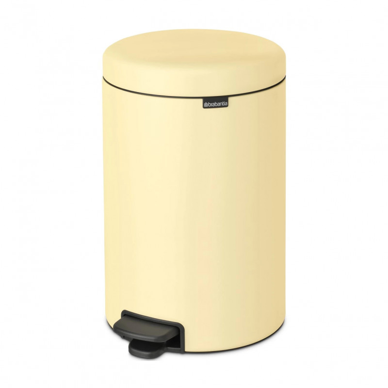 Κάδος απορριμμάτων με πεντάλ Brabantia NewIcon 649044, 20 l, Ομαλό κλείσιμο, Αντιολισθητική βάση, Κίτρινο