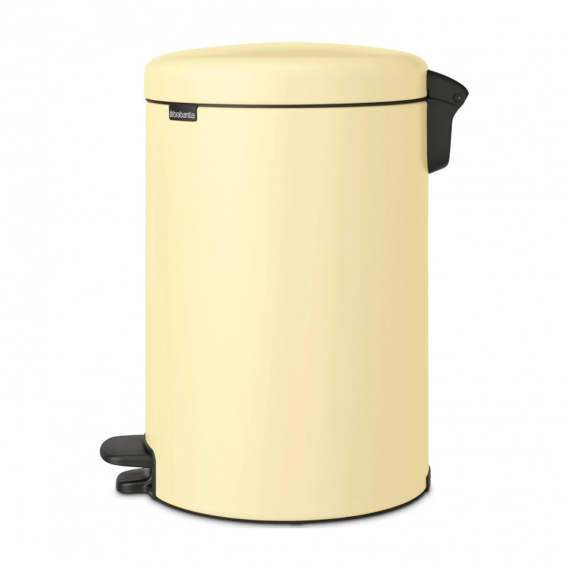 Κάδος απορριμμάτων με πεντάλ Brabantia NewIcon 649044, 20 l, Ομαλό κλείσιμο, Αντιολισθητική βάση, Κίτρινο