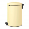 Κάδος απορριμμάτων με πεντάλ Brabantia NewIcon 649044, 20 l, Ομαλό κλείσιμο, Αντιολισθητική βάση, Κίτρινο