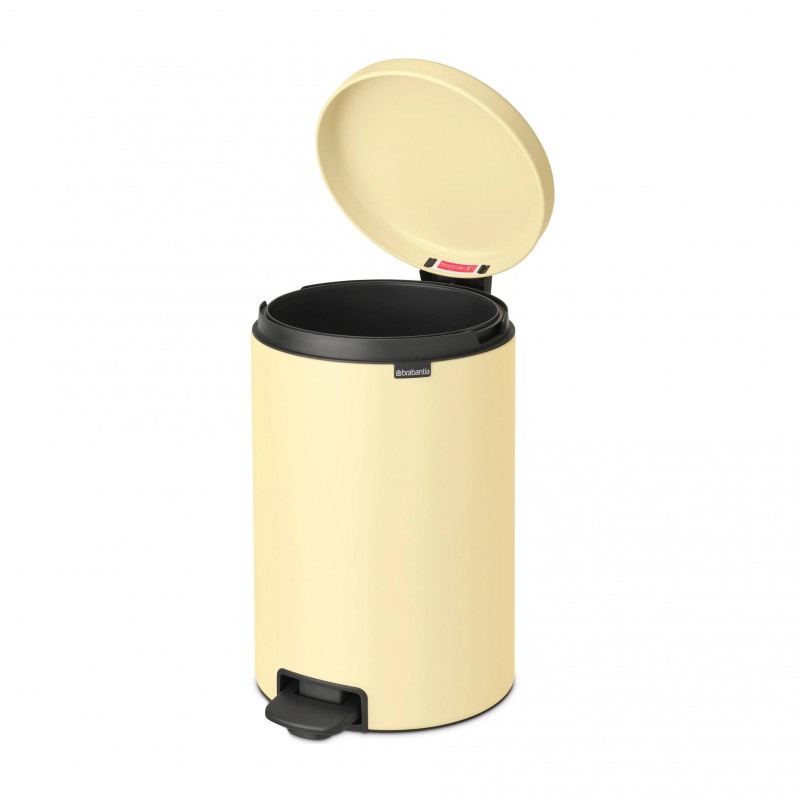 Κάδος απορριμμάτων με πεντάλ Brabantia NewIcon 649044, 20 l, Ομαλό κλείσιμο, Αντιολισθητική βάση, Κίτρινο