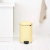 Κάδος απορριμμάτων με πεντάλ Brabantia NewIcon 649044, 20 l, Ομαλό κλείσιμο, Αντιολισθητική βάση, Κίτρινο